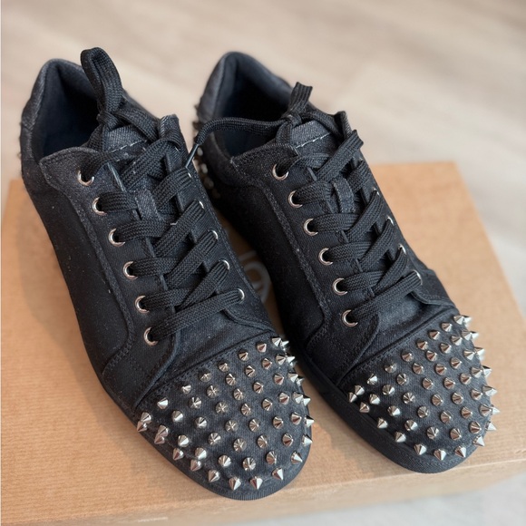 Christian Louboutin Black Studded Sneakers